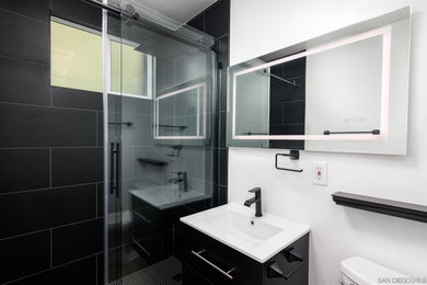 Inspiration for a modern bathroom remodel in San Diego