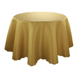 Xia Home Fashions - Samantha Collection, Gold, 72" Round - Tablecloths
