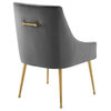 Discern Upholstered Performance Velvet Dining Chair, Gray