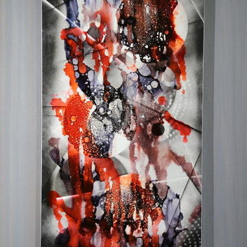 Premonition - Orange, Black & Brown Modern Metal Painting, Contemporary Wall Art
