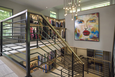 Inspiration for a contemporary staircase remodel in Grand Rapids