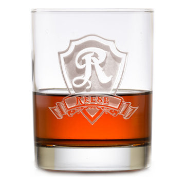 Custom Engraved Barware Glasses, Personalized Home Bar Glassware