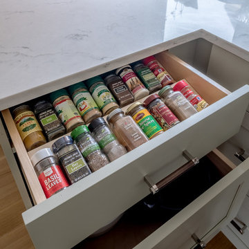 Open Shelves in a White Kitchen