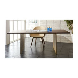 Venice Studio Wood Table-Desk | CB2 - Cable Management