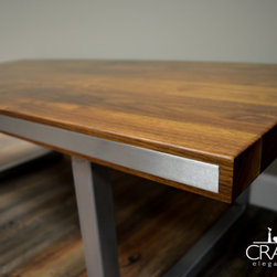 New Product Line: Stainless Steel Metal Edging On Wood Table - Furniture