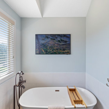 Contemporary Farmhouse Primary Bath + Closet Remodel Olathe, KS