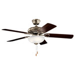 Kichler - Kichler 52" Sutter Place Select Ceiling Fan 339501AP - Antique Pewter - This 52 inch Sutter Place Select fan features soft lines and clean detailing. Showcased with an Antique Pewter finish and a Satin Etched Glass accent, this fixture will beautifully enhance your home.