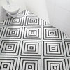 8"x8" Amlil Handmade Cement Tile, White/Black, Set of 12