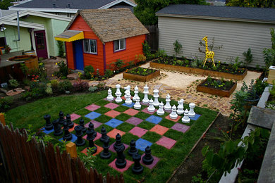 Giant Plastic Chess Set with Colorful Chess Board