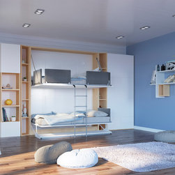 Pensiero T - Twin Wall Bunk Bed with Table - Murphy Beds