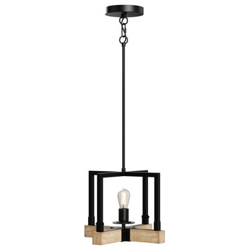 Luxury Modern Farmhouse Pendant, Matte Black & White Ash, UFS2003