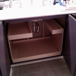Bathroom Pull Out Shelves with Risers - Bathroom Cabinets