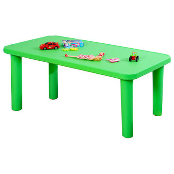 Costway Kids Portable Plastic Table Learn and Play School Home Furniture Green