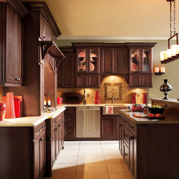 Dark Maple Kitchen Cabinets