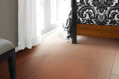 Example of a dark wood floor bedroom design in Kansas City