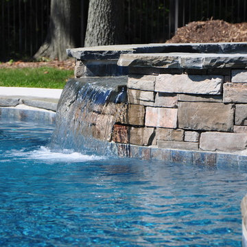 Lazy River Pool with Raised Spa and Dive Rock