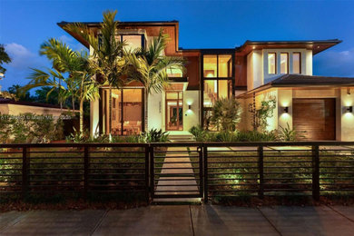 Example of a trendy exterior home design in Miami