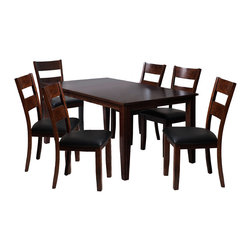 Aden 7-Piece Solid Wood Dining Set, Modern Kitchen Table Set, Espresso - Products