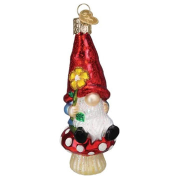 Old World Christmas Garden Gnome Glass Blown Ornament, Christmas Tree