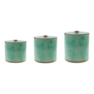 HiEnd Accents Savannah 3-Piece Canister Set; Turquoise