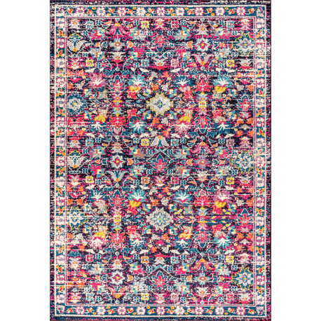 Modern Persian Boho Floral Multi/Purple 8' x 10' Area Rug