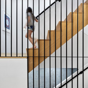 Modern staircase joining old and new