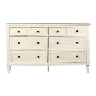 Xander Reclaimed Acacia White Wash Coastal 8-Drawer Dresser With Iron ...