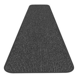 Skid-Resistant Carpet Runner Black Ripple 27 in. x 12 ft.