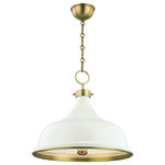 Hudson Valley Lighting - Painted No.1, Pendant With Aged Brass Finish, Off White Shade - Designed by Mark D. Sikes