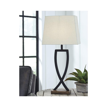 Makara Black/Brown 29" Metal Table Lamp Set of 2