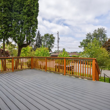 Front Deck Corner with Cedar Post Railing and Street View – Seattle Bungalow