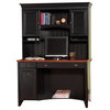 Bush Stanford 48" Wood Home Office Desk Set with Hutch in Antique Black
