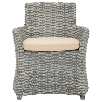 Laney Rattan Arm Chair Grey/ Beige
