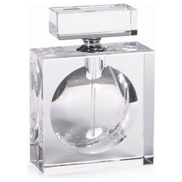 "Amari" 6" Tall Glass Perfume Bottle, Square Shaped