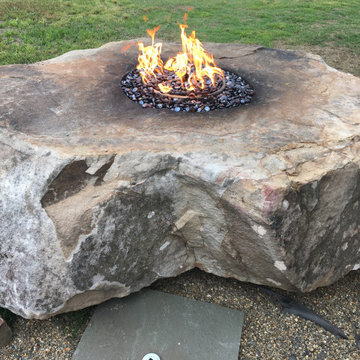 Core Drilled Flaming Boulder