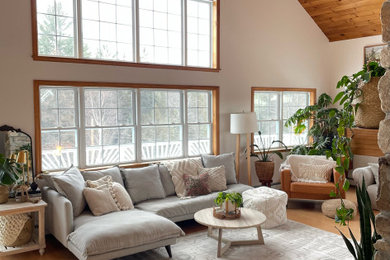 Example of a cottage living room design in Other