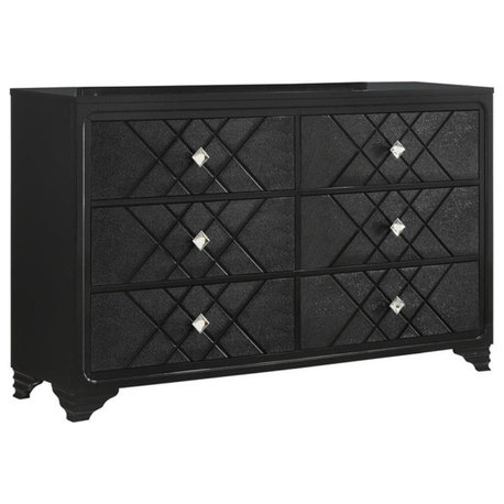 Coaster Penelope 6-drawer Contemporary Wood Dresser in Black Finish