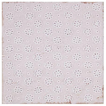 Annie Selke Artisanal Orchid Lace Ceramic Wall Tile 6 x 6 in.