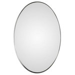 Uttermost - Uttermost 09354 Pursley - 30" Oval Mirror - This Upscale Vanity Mirror Features A Thick Steel Band Displaying Nice Depth With A Plated Brass Finish. May Be Hung Horizontal Or Vertical.  29.63 x 19.63 x 0.16  Mounting Direction: Horizontal/VerticalPursley 30"  Oval Mirror Plated Brushed Nickel *UL Approved: YES *Energy Star Qualified: n/a  *ADA Certified: n/a  *Number of Lights:   *Bulb Included:No *Bulb Type:No *Finish Type:Plated Brushed Nickel
