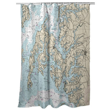 Betsy Drake Easton, MD Nautical Map Shower Curtain