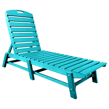 Outdoor Chaise Lounge, Pool Lounger Chair - Poly Furniture, Teal