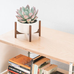 Case Study Desktop Planter with Wood Stand - Indoor Pots And Planters