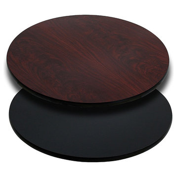 30'' Round Table Top With Black Or Mahogany Reversible Laminate Top