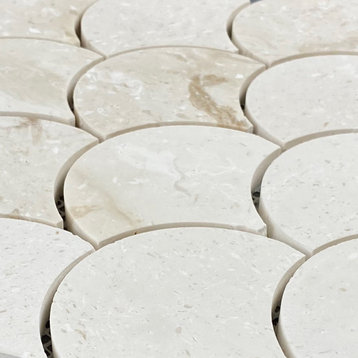 Shell Stone Limestone Laguna Design on 12" x 12" Mesh Mosaic Tile-10 boxes