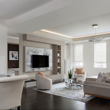 Custom Coffered Ceiling & Media Wall | Unionville Condo Renovation