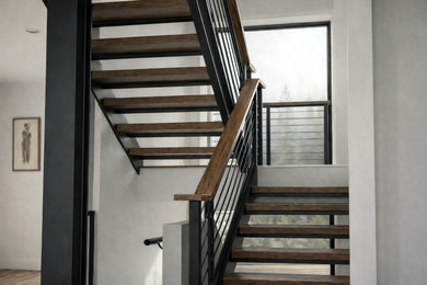 Inspiration for a contemporary floating staircase remodel in Boise
