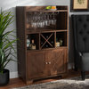 Gardner Walnut Brown Finish Wood Wine Storage Cabinet