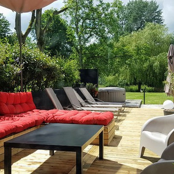 Terrasse Bois et murs Noir