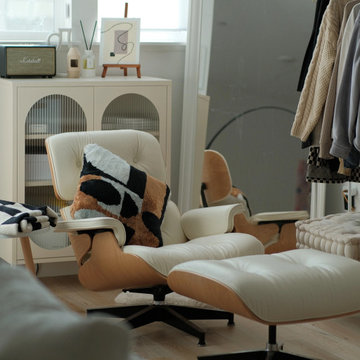 Eames Lounge Chair and Ottoman - Ivory White