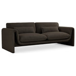 Meridian Furniture - Stylus Boucle Fabric Upholstered Sofa, Brown - Impress family and guests alike with this Stylus boucle fabric sofa. This modish chair oozes contemporary panache with its curved arms and unexpected design elements. Thickly padded seat and back cushions cradle your body in supportive comfort while the rich brown boucle fabric caresses the skin and leaves you feeling relax and recharged. A wood frame ensures that the chair withstands the rigors of daily use without losing its lovely yet contemporary look.